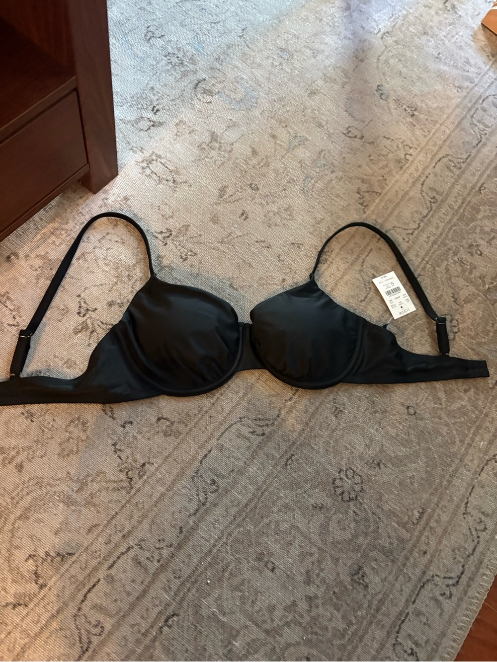 Jcrew black bikini top NWT